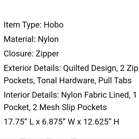 Urban Expressions Leda Nylon Hobo Bag Tik Toc Famous Viral College Essential NWT - Picture 4 of 10